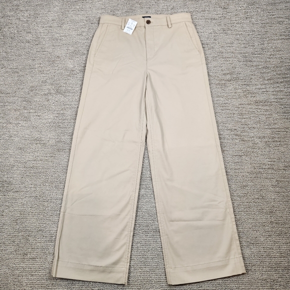 J. Crew Pants - J. Crew Sailor Heritage High Waist Wide Leg Chino Pant Khaki Tan Smooth Cotton